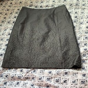 Beaded, Silky Structured Graphite Skirt